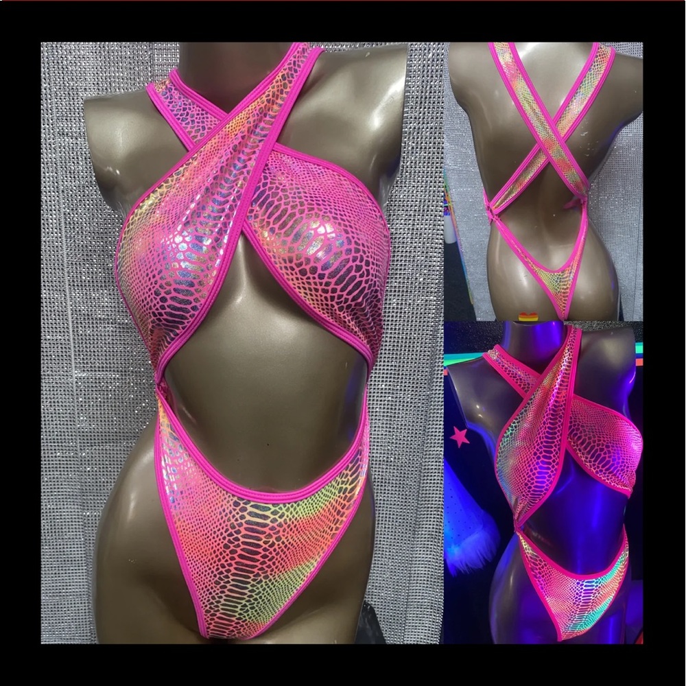 Dancer/rave metallic one piece. Brand new